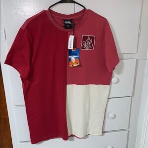 Avatar the Last Airbender fire team Red and Cream Graphic Tee men’s large